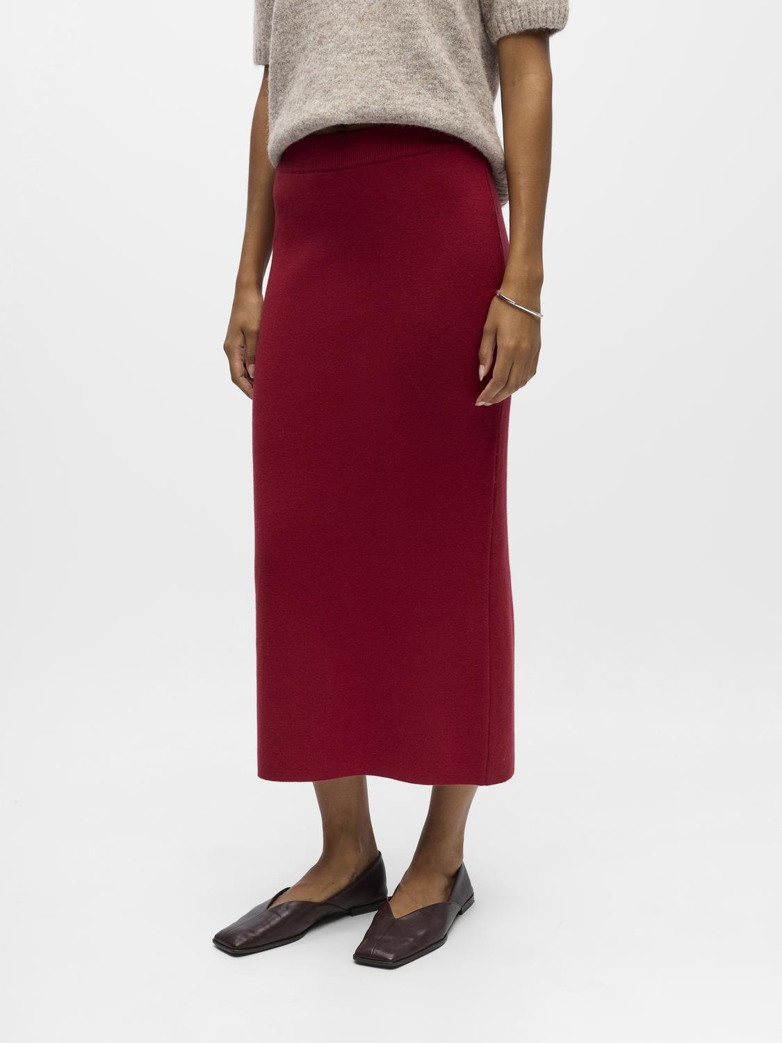 OBJREYNARD Midi Skirt - Karanda Red - VERO MODA & VILA Bergvik